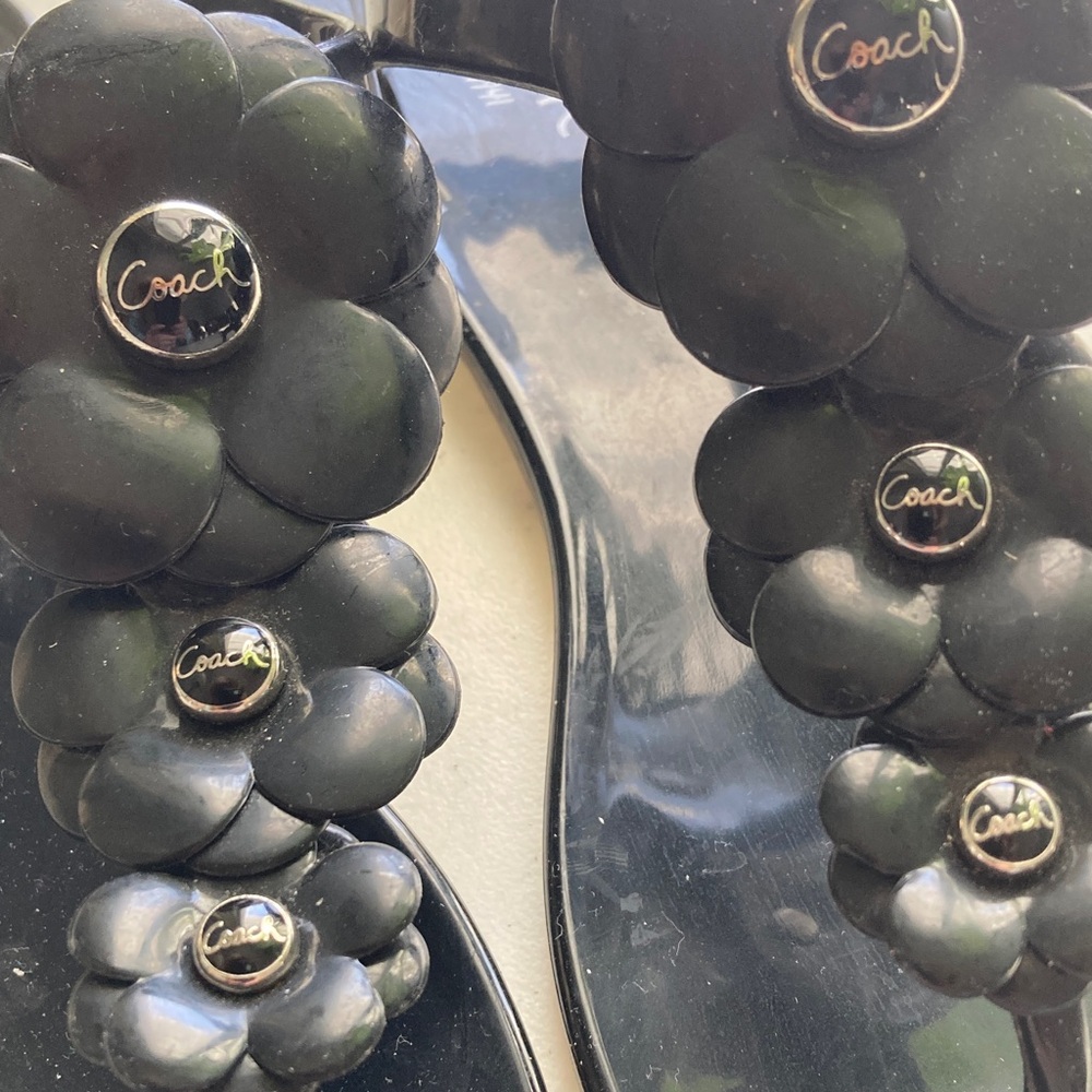 Coach Black Floral Jelly Sandals - Picture 3 of 5